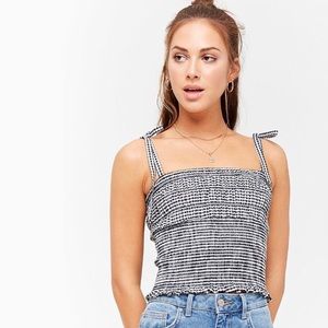 Forever 21 Smocked Gingham Cami Top